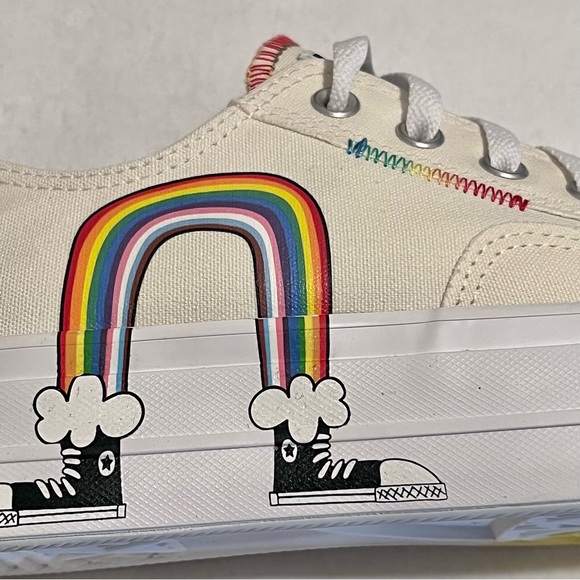 Converse Chuck Taylor All Star Lift Ox Platform Sneaker 9.5 Women/7.5 Men Egret - Picture 4 of 14